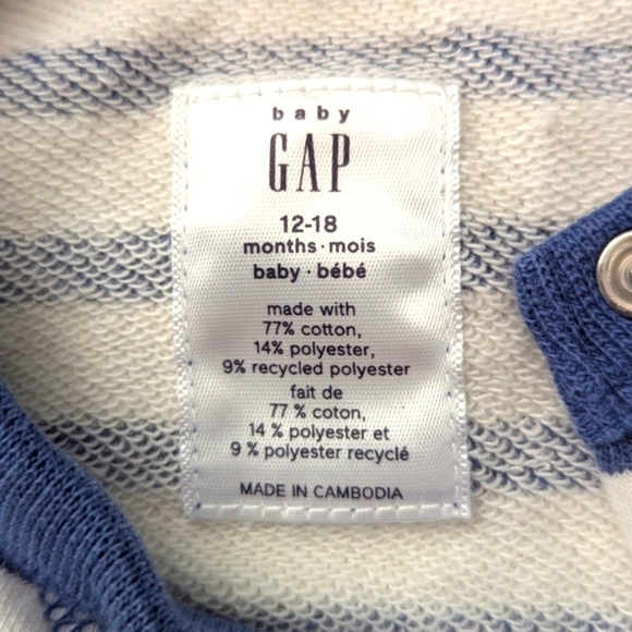 🎈Baby Gap (12-18 Months) One Piece Footless Romper/Pyjamas With Snaps - Picture 9 of 14